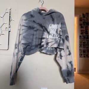 Assholes Live Forever Good Die Young cropped hoodie